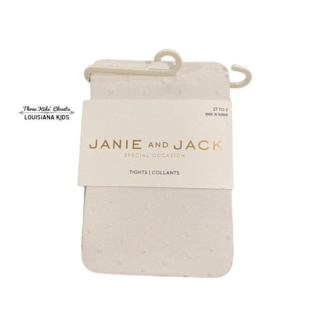 NEW Janie and Jack 2T-3T White Swiss Dot Tights